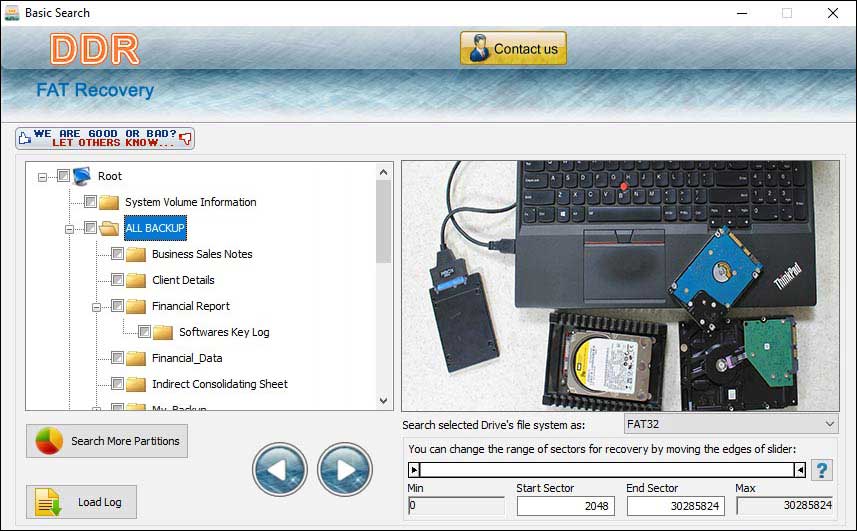 Screenshot of FAT Partition Data Rescue