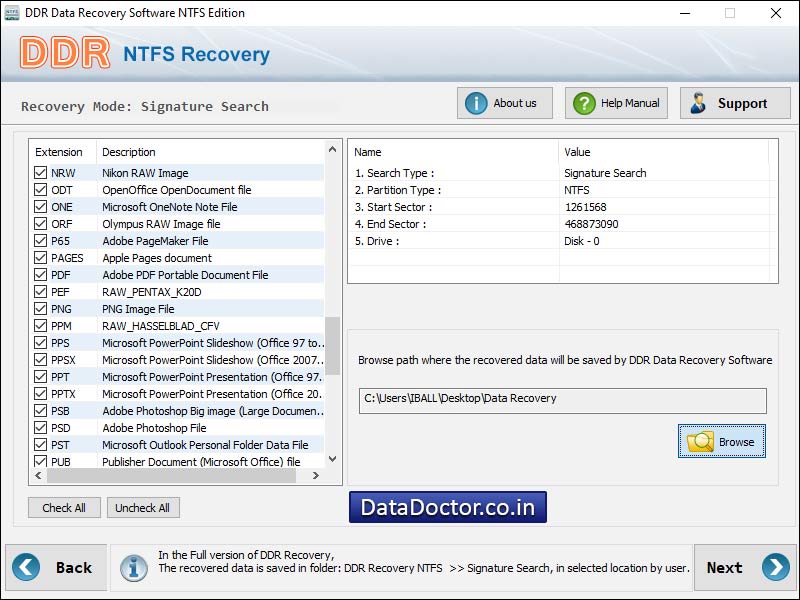 Screenshot of Undelete NTFS Partition Files