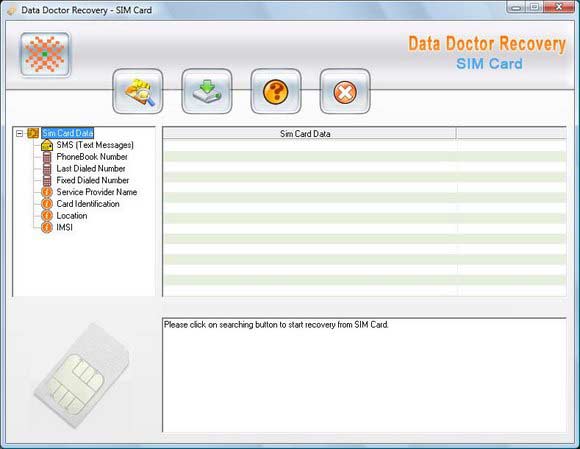 Cell Phone Sim Card Data Recovery screen shot