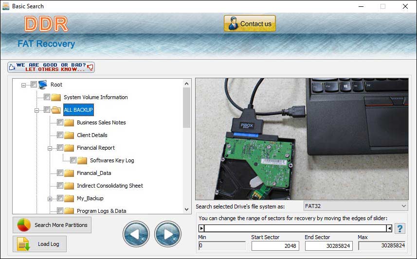 Screenshot of FAT Files Salvage Tool