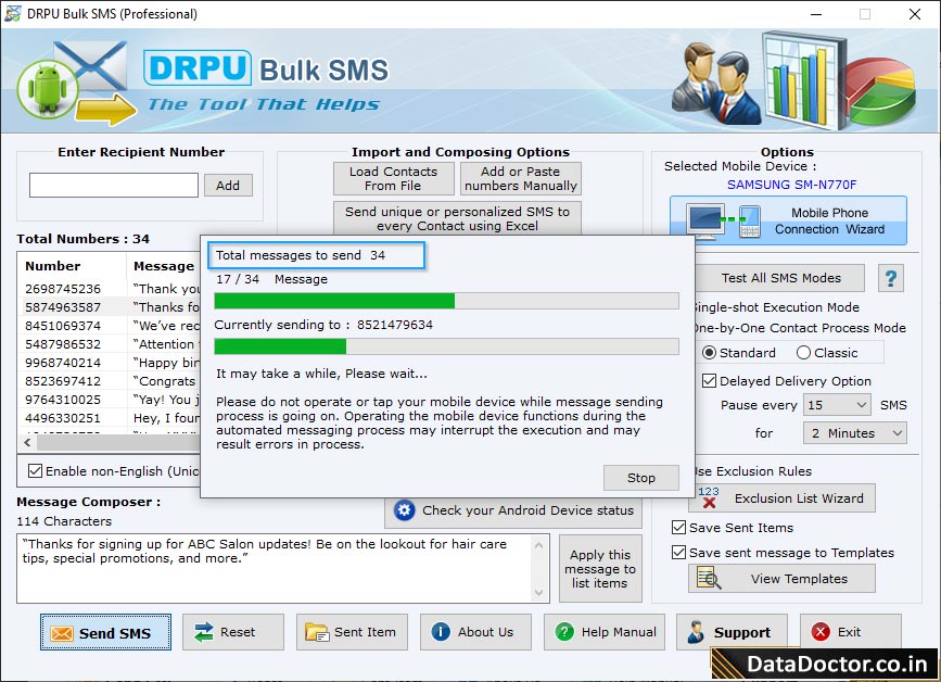 SMS Sending Process