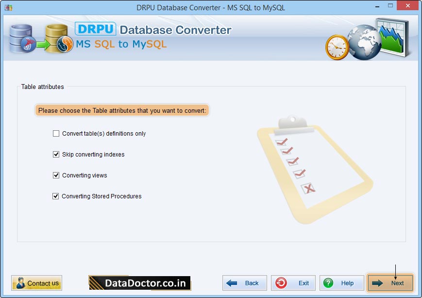 MS SQL to MySQL Database Converter