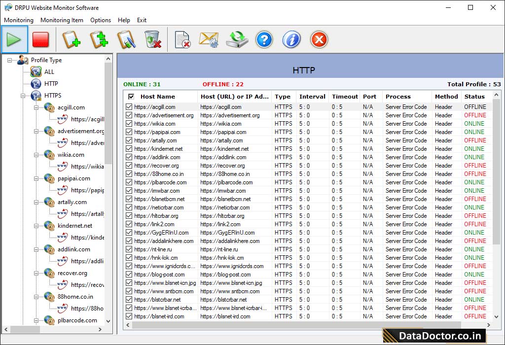 Website Monitoring Utility Screenshots